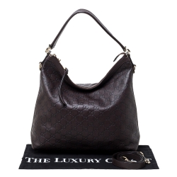 مملوكة مسبقًا حقيبة غونشي ميس جي جي جلد غوتشيسيما بني داكن