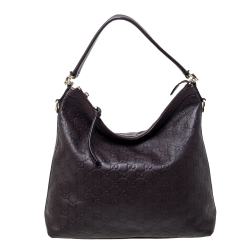 مملوكة مسبقًا حقيبة غونشي ميس جي جي جلد غوتشيسيما بني داكن