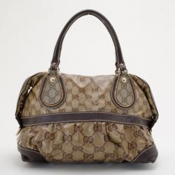 مملوكة مسبقًا Gucci Monogram GG Logo Crystal Borsa Satchel