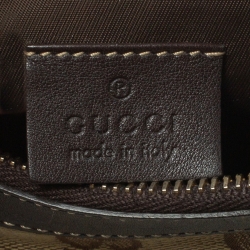 مملوكة مسبقًا Gucci Beige/Brown GG Canvas and Leather Pochette Bag