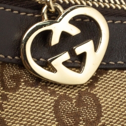 مملوكة مسبقًا Gucci Beige/Brown GG Canvas and Leather Pochette Bag