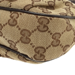 مملوكة مسبقًا Gucci Beige/Brown GG Canvas and Leather Pochette Bag