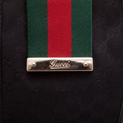 Pre Owned Gucci Black Monogram Ladies Web GG Large Tote Bag