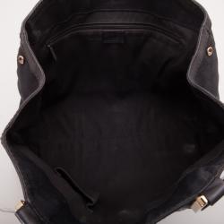 Pre Owned Gucci Black Monogram Ladies Web GG Large Tote Bag