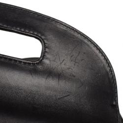 Pre Owned Gucci Black Top Handle Bamboo Bag 