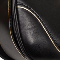 Pre Owned Gucci Black Top Handle Bamboo Bag 