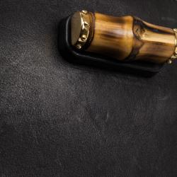 Pre Owned Gucci Black Top Handle Bamboo Bag 