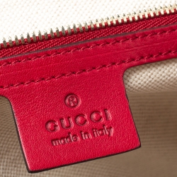 Pre Owned Gucci Red Leather Medium Jackie Hobo
