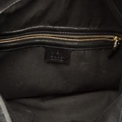 Pre Owned Gucci Black Canvas Wave Horsebit Hobo Bag