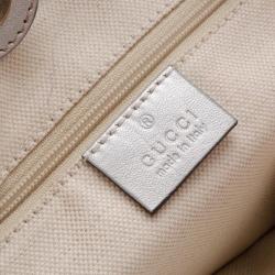 Pre Owned Gucci Silver Guccissima Leather Sukey Tote 