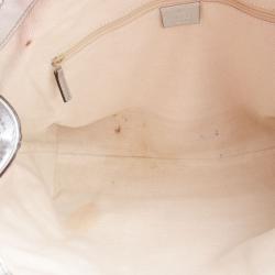 Pre Owned Gucci Silver Guccissima Leather Sukey Tote 