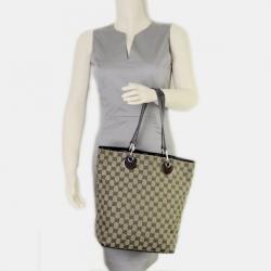 Pre Owned Gucci Brown Gucci Craft Original GG Canvas Tote