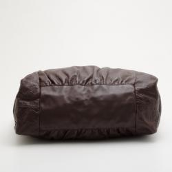 Pre Owned Gucci Chocolate Guccissima Leather 'Hysteria' Large Tote