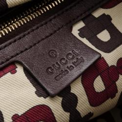 Pre Owned Gucci Chocolate Guccissima Leather 'Hysteria' Large Tote