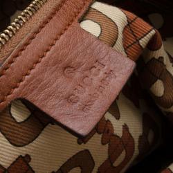 Pre Owned Gucci Brown Leather 'Indy' Large Tassel Hobo