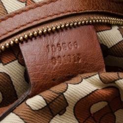 Pre Owned Gucci Brown Leather 'Indy' Large Tassel Hobo