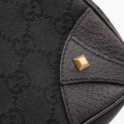 Pre Owned Gucci Black Signature "GG" Canvas Chain Link Nailhead Pochette Handbag