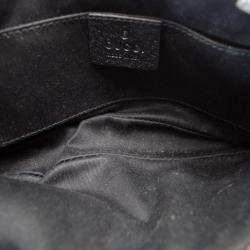Pre Owned Gucci Black Signature "GG" Canvas Chain Link Nailhead Pochette Handbag