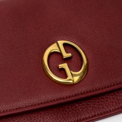 Pre Owned Gucci Red Leather 1973 Clutch