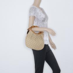 Pre Owned Gucci Classic GG Monogram Bamboo Handle Handbag
