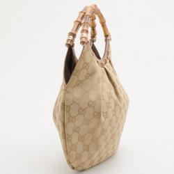 Pre Owned Gucci Classic GG Monogram Bamboo Handle Handbag