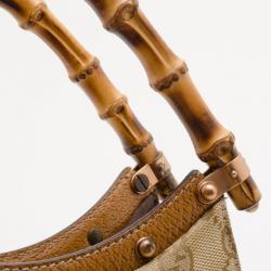 Pre Owned Gucci Classic GG Monogram Bamboo Handle Handbag