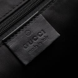 Gucci Black Leather Bamboo Top Handle Boston Bag