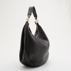 Pre Owned Gucci Black Guccissima 'GG Twins' Medium Hobo