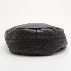 Pre Owned Gucci Black Guccissima 'GG Twins' Medium Hobo