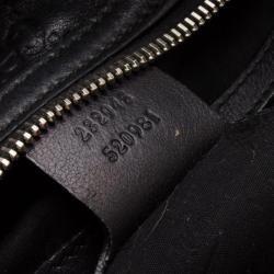 Pre Owned Gucci Black Guccissima 'GG Twins' Medium Hobo