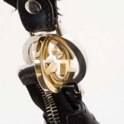 Pre Owned Gucci Black Guccissima 'GG Twins' Medium Hobo