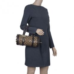 Pre Owned Gucci Brown GG Monogram Duchessa Small Boston Satchel