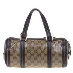 Pre Owned Gucci Brown GG Monogram Duchessa Small Boston Satchel