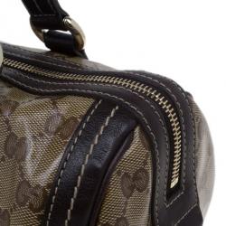Pre Owned Gucci Brown GG Monogram Duchessa Small Boston Satchel