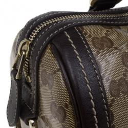 Pre Owned Gucci Brown GG Monogram Duchessa Small Boston Satchel