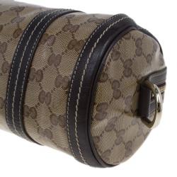 Pre Owned Gucci Brown GG Monogram Duchessa Small Boston Satchel