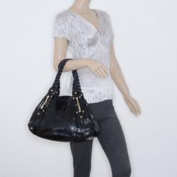 Pre Owned Gucci Black Pelham Python Tote 