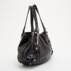 Pre Owned Gucci Black Pelham Python Tote 