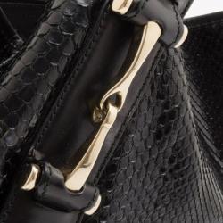 Pre Owned Gucci Black Pelham Python Tote 