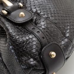 Pre Owned Gucci Black Pelham Python Tote 