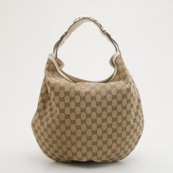 مملوكة مسبقًا Gucci Brown Canvas Monogram GG Hobo