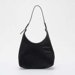 مملوكة مسبقًا Gucci Black Satin Small Hobo With Leather Strap