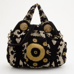 مملوكة مسبقًا Gucci Black and Gold Tapestry Hysteria Bag