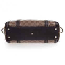 Pre Owned Gucci Crystal Monogram Duchessa Medium Boston Satchel