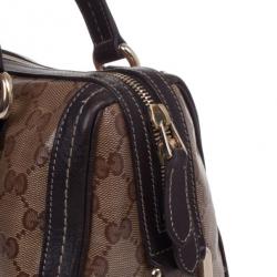 Pre Owned Gucci Crystal Monogram Duchessa Medium Boston Satchel