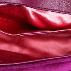 Pre Owned Gucci Purple Velvet Small GG Marmont Shoulder Bag