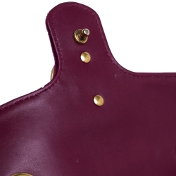 Pre Owned Gucci Purple Velvet Small GG Marmont Shoulder Bag