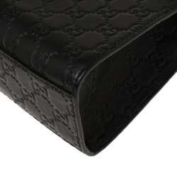 Pre Owned Gucci Black Guccissima Leather Medium Emily Chain Shoulder Bag