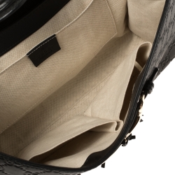 Pre Owned Gucci Black Guccissima Leather Medium Emily Chain Shoulder Bag