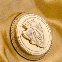 Pre Owned Gucci Gold Metallic Patent Hysteria Clutch